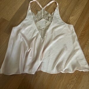 Flora Nikrooz Pale Pink Satin Lace-Trim Camisole